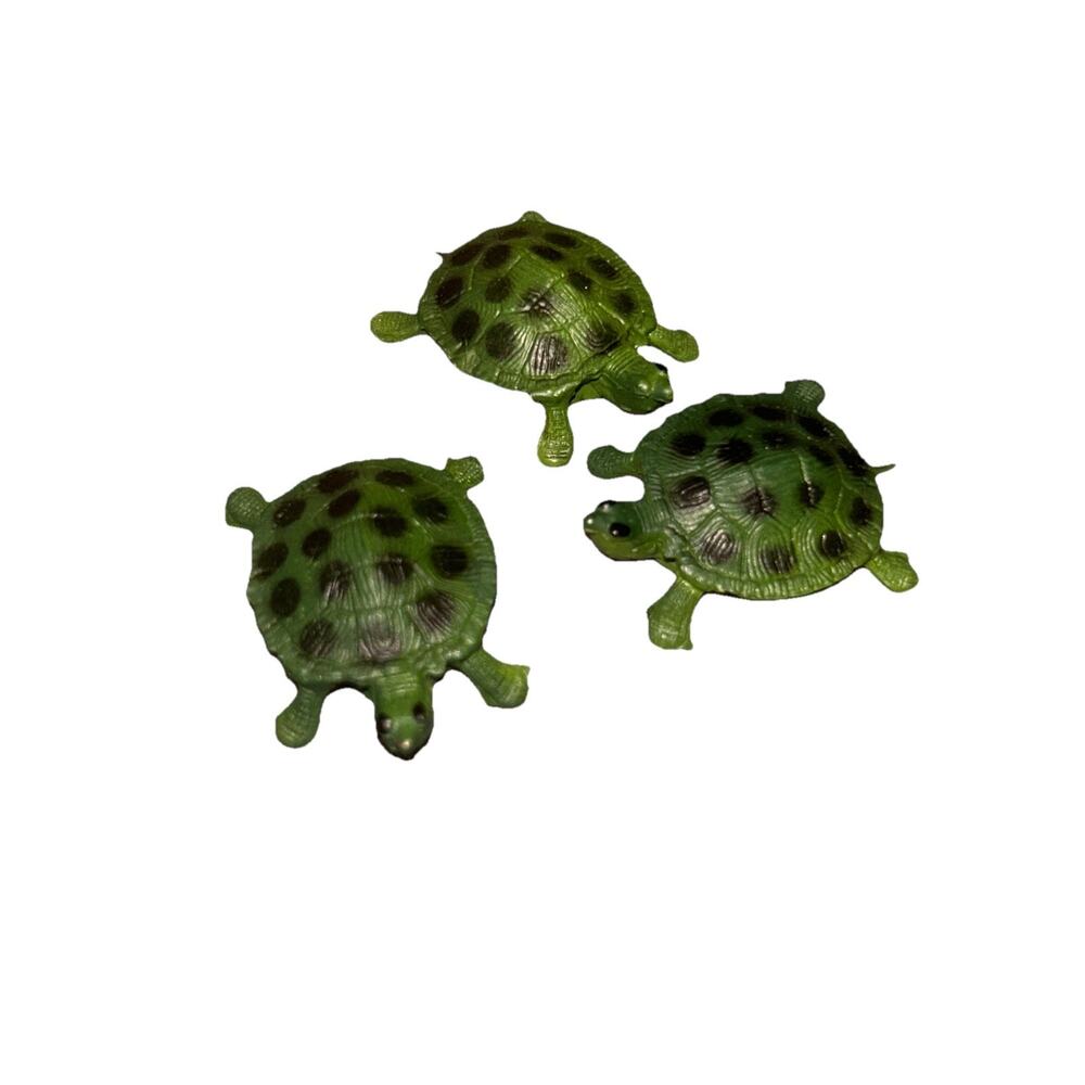 Vintage Miniature Turtle Family Figurine Made in Hong Kong 3pc